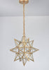 Modern Moravian Star Pendant Light Boho Gold Hanging Light 16 Inch