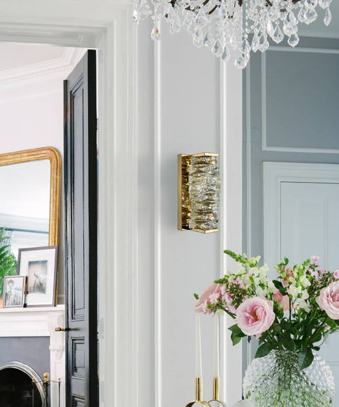 Modern LED Wall Lights Crystal Bathroom Fixtures, Gold