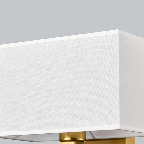 Modern Brass Fabric Wall Lamp ,USB Charging Port + LED Reading Light