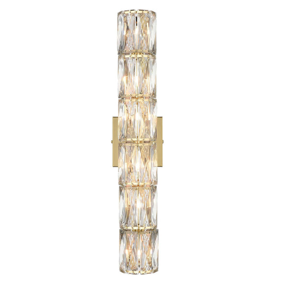 Gold Wall Sconce Modern 6-Light Crystal Light Bathroom Wall Lighting