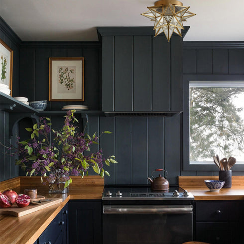 Seeded Glass Brass Moravian Star Ceiling Light Flush Mount