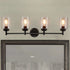 4-Light Bath Vanity Light Fixture Modern Black Wall Sconces