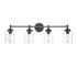 4-Light Bath Vanity Light Fixture Modern Black Wall Sconces
