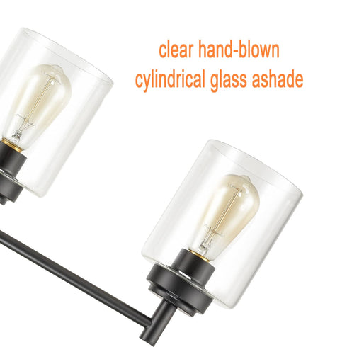 4-Light Bath Vanity Light Fixture Modern Black Wall Sconces