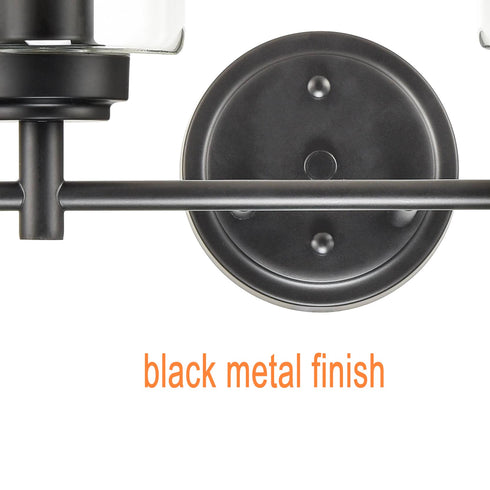 4-Light Bath Vanity Light Fixture Modern Black Wall Sconces