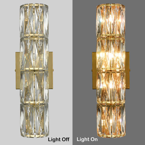 4-Light Crystal Wall Sconce Modern Gold Bathroom Light Fixtures