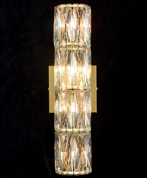 4-Light Crystal Wall Sconce Modern Gold Bathroom Light Fixtures