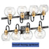 4-light Modern Black Metal with Globe Clear Glass Shade Wall Sconces