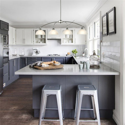 Modern 4-Light Kitchen Pendant Lighting, Brushed Nickel