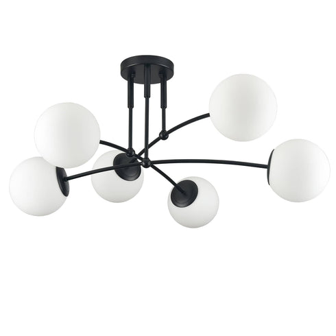 Industrial Farmhouse Globe Ceiling Chandelier Black