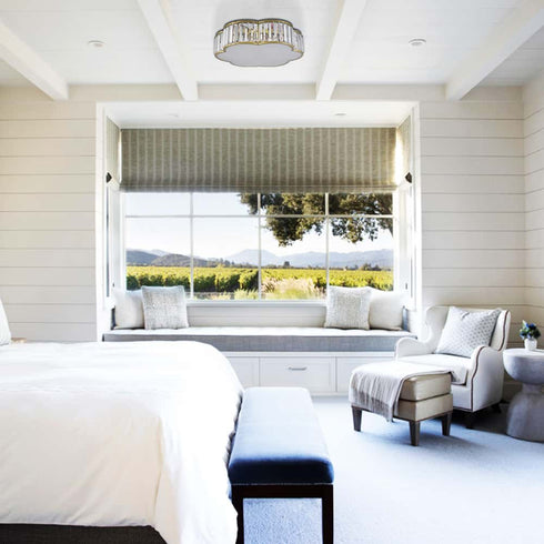 5-Light Modern Crystal Ceiling Light Fixture Gold Flush Mount