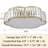 5-Light Modern Crystal Ceiling Light Fixture Gold Flush Mount