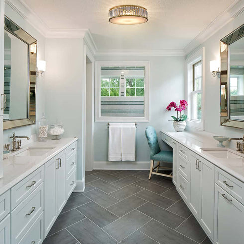 5-Light Modern Gold Crystal Flush Mount Ceiling Light Fixture