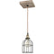 Retro Kitchen Ceiling Pendant Hanging Light Wood & Metal Cage Shade-1 Light