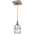Retro Kitchen Ceiling Pendant Hanging Light Wood & Metal Cage Shade-1 Light