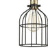 Retro Kitchen Ceiling Pendant Hanging Light Wood & Metal Cage Shade-1 Light