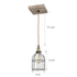 Retro Kitchen Ceiling Pendant Hanging Light Wood & Metal Cage Shade-1 Light