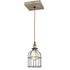 Retro Kitchen Ceiling Pendant Hanging Light Wood & Metal Cage Shade-1 Light