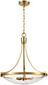 Scafati Modern Seeded Glass Pendant Light Brass Finish-3 Light
