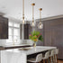 Modern Brass Glass Pendant Light for Kitchen Rod-Hung