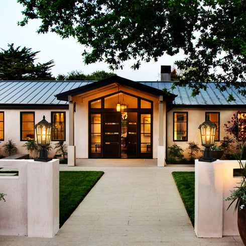 Industrial Outdoor Post Light Pillar Lantern with Pier Mount Matte Black