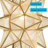 Moravian Star Pendant Chandelier Seeded Glass Gold Light 19 Inches