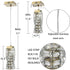 Modern Mini Crystal Pendant Light Gold LED 8-Watt, 4000K