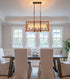 6-Light Wood Pendant Chandelier for Dining Room Rust Brown