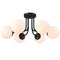6-light Modern Globe Black Semi Flush Mount Ceiling Light Fixture for Bedroom