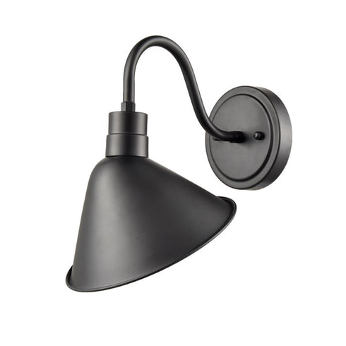 Industrial Gooseneck Wall Sconces Antique Black Barn Light Set of 2