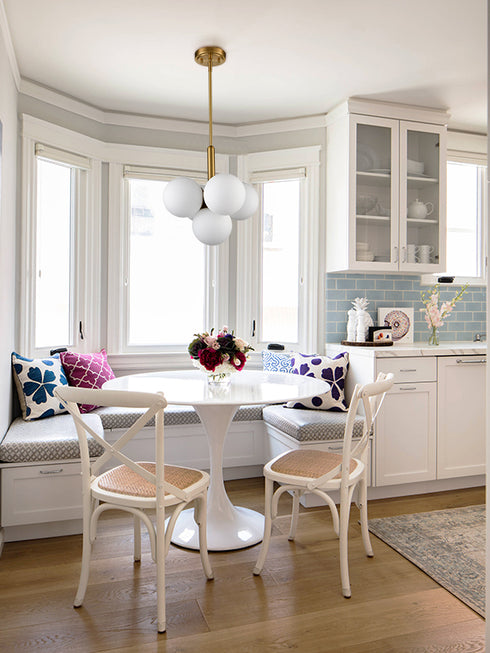 Mid-Century 5 Light Gold Kitchen Island Pendant Lighting