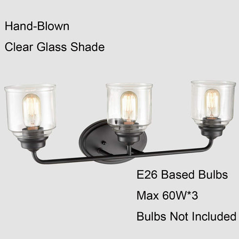 Luca Glass Wall Sconce 3-Light Wall Lighting / Vanity Lights