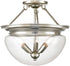 Puglia Modern Semi Flush Ceiling Light 3-Light Clear Glass Shade