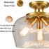 Venice Brass 3-Light Ceiling Light Semi Flush Mount Clear Glass Shade
