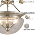 Puglia Modern Semi Flush Ceiling Light 3-Light Clear Glass Shade