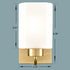 Modern Milky White Glass Gold Rounded rectangle Vanity Wall Sconces Fixtures Set of 2