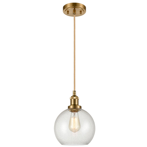 Modern Brass Globe Seeded Glass Pendant Lights Golden Finish