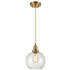 Modern Brass Globe Seeded Glass Pendant Lights Golden Finish