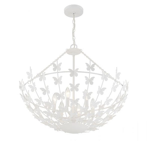 Birch 6-Light Pendant in Bisque White