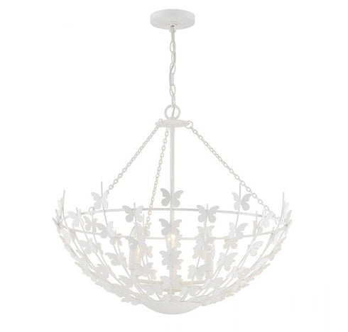 Birch 6-Light Pendant in Bisque White