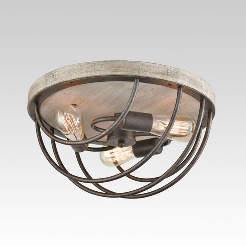 Rustic Flush Mount Ceiling Lights Distressed Wooden Lights