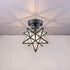 Industrial Moravian Star Ceiling Light with Seeded Glass 8 Inches