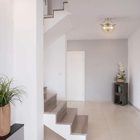 Puglia Modern Semi Flush Ceiling Light 3-Light Clear Glass Shade