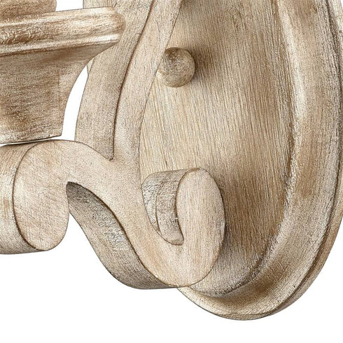 Farmhouse Wood Wall Sconce Candle Style, Antique White
