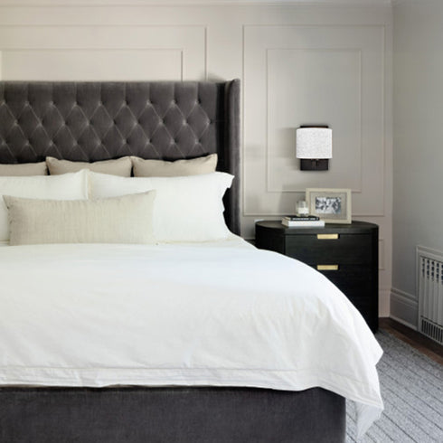 Black Wall Sconce Set of 2 Modern Fabric Shade Wall Lamps Bedroom