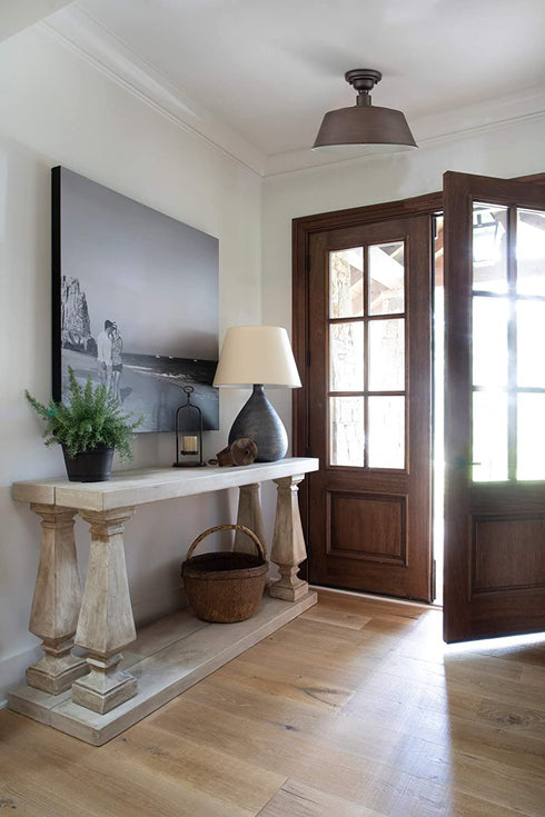 Pozzuoli Semi Flush Mount Ceiling Light ORB Metal Barn Shade Light Fixture