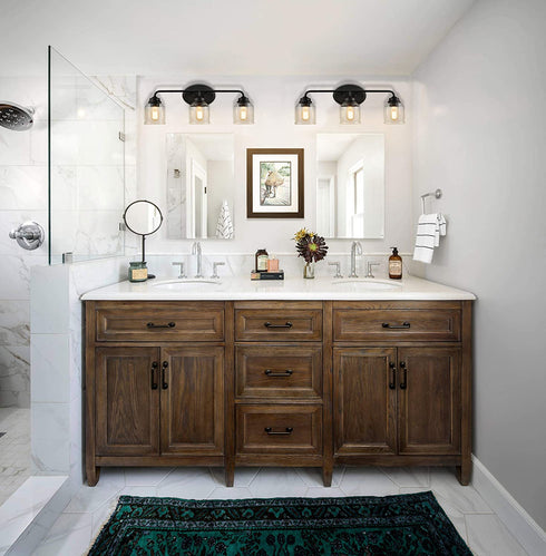 Luca Glass Wall Sconce 3-Light Wall Lighting / Vanity Lights