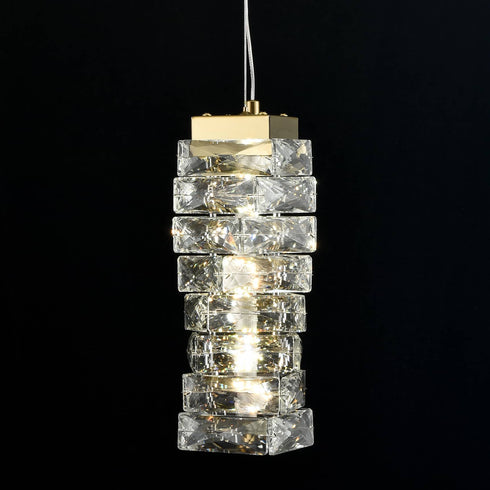 Modern Mini Crystal Pendant Light Gold LED 8-Watt, 4000K