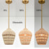 Gold Rattan Pendant Light Boho Hanging Light for Bedroom Living room