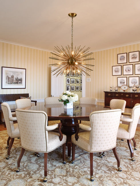 Modern Brass 12-Light Chandelier Hanging DIY Light Fixture